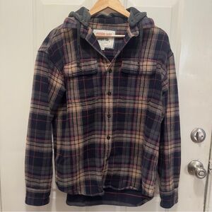 American Eagle Outfitters Men's Plaid Jacket - Navy and Tan